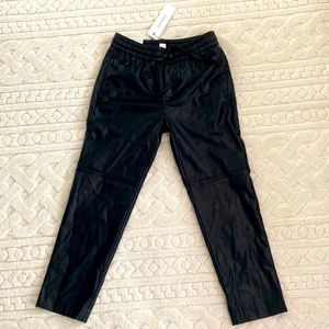 Petite Calvin Klein faux leather pants
